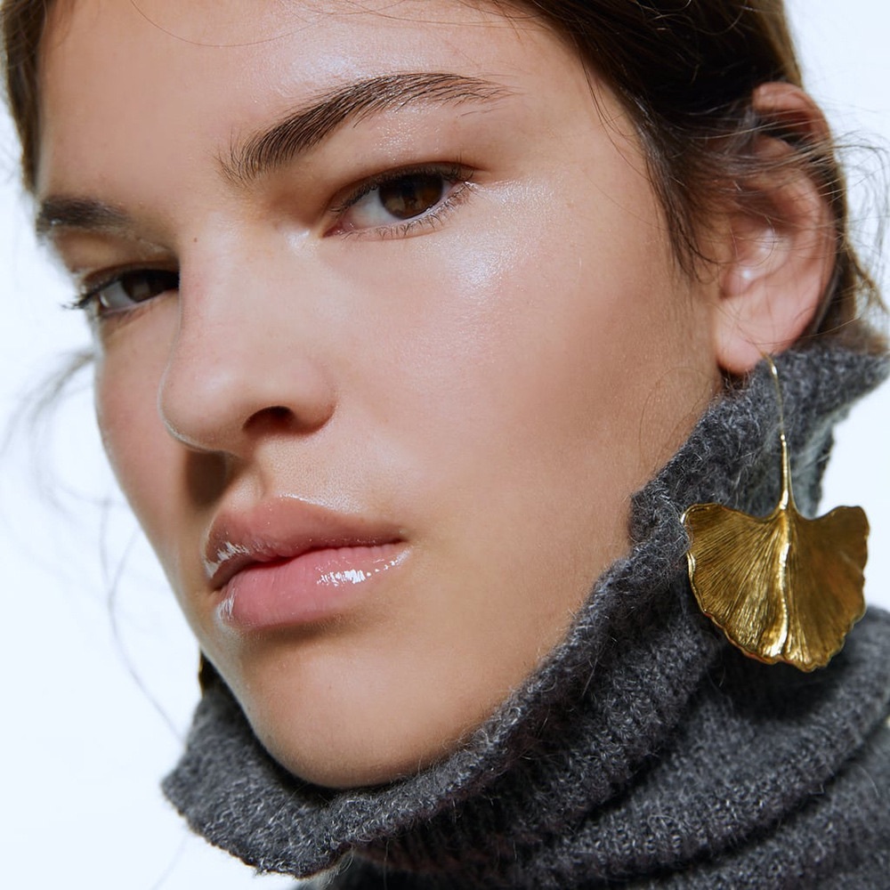 🚫SOLD🚫 Ginkgo leaf drop earrings - Picture 2 of 7